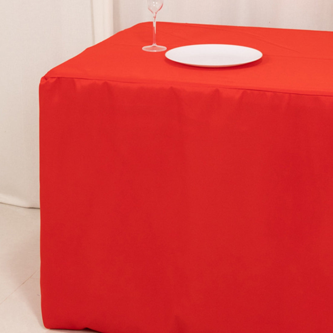 Fitted Premium 220GSM Tablecloth 6ft Red | eFavormart