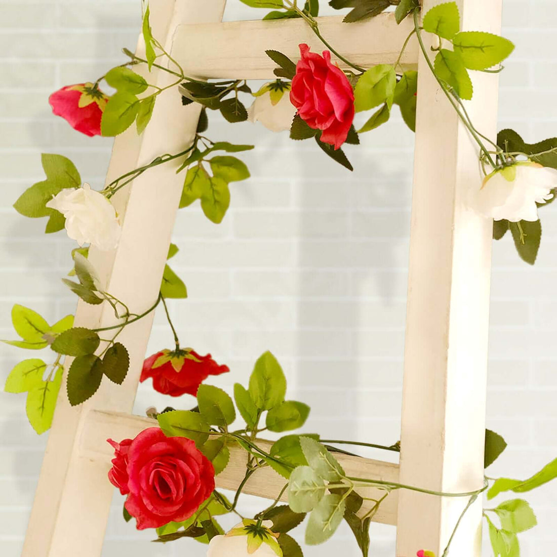 2-Pack Red Ivory Silk Mini Rose Vines | eFavormart