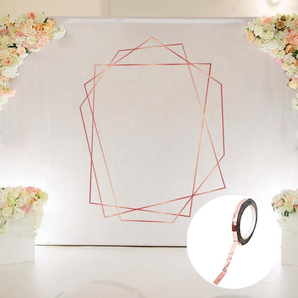 Rose Gold Metallic Film Tape Adhesive, DIY Floral Wrap Craft Decor Tape - Polyester with Acrylic 100 Yds 3/8"