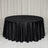 Round table with black velvet tablecloth in elegant event setting