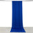 Blue fabric drape on a plain backdrop, showcasing its full length and texture.