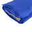 Rolled blue fabric on a white background