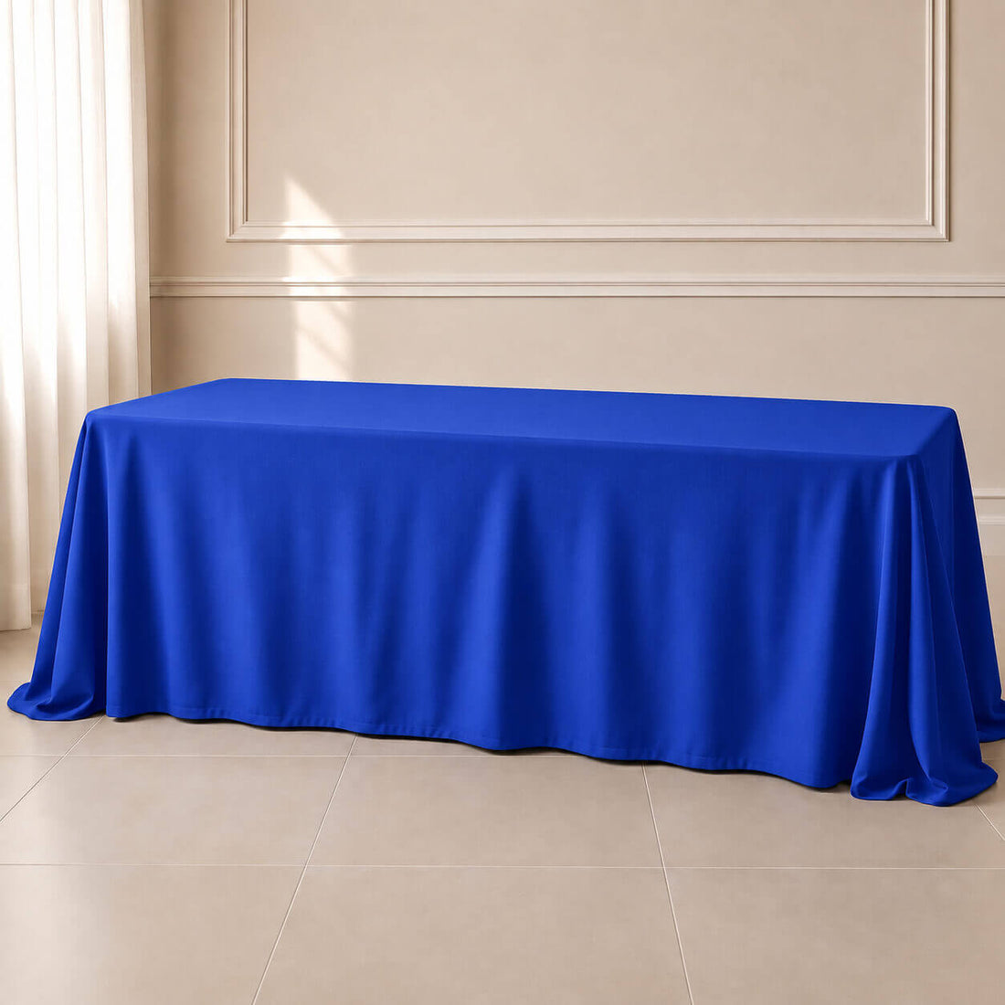 royal blue seamless polyester tablecloth
