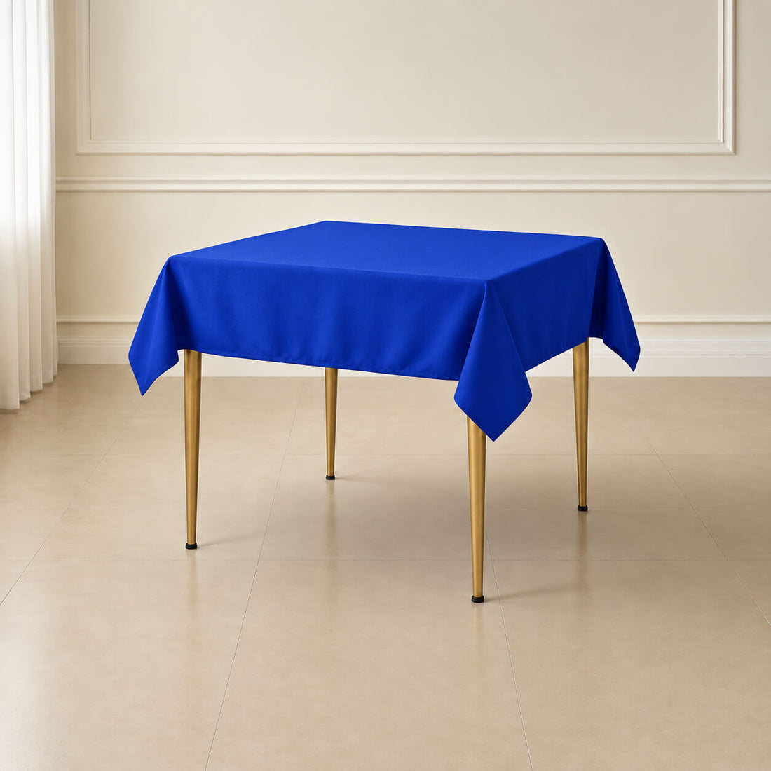 royal blue polyester square tablecloth