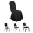 Black banquet chair covers with four chair styles displayed