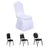 Four different chair styles displayed, including a white covered chair.