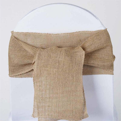 Rustic Burlap Jute Chair Sash Natural 6"x108" - Premium Decorative Accent for Events