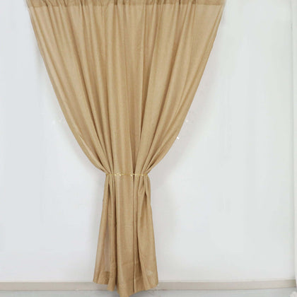 Rustic Faux Burlap Backdrop Drape Curtain, Natural Jute Photo Booth Event Divider Panel With Rod Pocket - 8ftx8ft