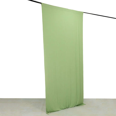 Sage Green 4-Way Stretch Spandex Backdrop Drape Curtain, Wrinkle Free Event Divider Panel with Rod Pockets - 5ftx10ft