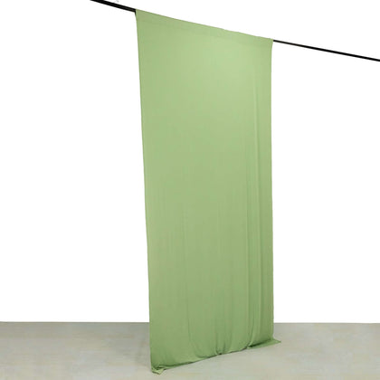 Sage Green 4-Way Stretch Spandex Backdrop Drape Curtain, Wrinkle Free Event Divider Panel with Rod Pockets - 5ftx10ft