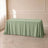 sage green rectangle tablecloth on a table