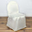 Ivory satin chair cover on a wooden floor