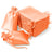 Set of orange satin drawstring bags for gifts and storage