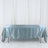 Light blue satin tablecloth on a table
