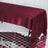 Burgundy satin tablecloth draping elegantly over a table