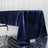 Navy blue satin tablecloth draped elegantly over a table