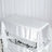 White satin tablecloth draped over a rectangular table
