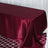 Burgundy satin tablecloth draped elegantly over a table