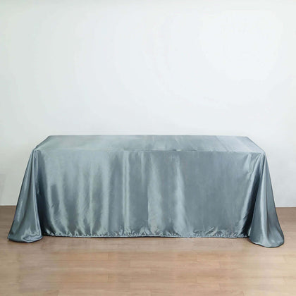 Satin Rectangular Tablecloth 90"x132" Dusty Blue - Seamless Table Cover