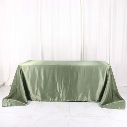 Satin Rectangular Tablecloth 90"x132" Dusty Sage Green - Seamless Table Cover