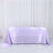 Lavender satin tablecloth draped elegantly on a table