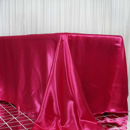 Satin Rectangular Tablecloth 90"x156" Fuchsia - Seamless Table Cover
