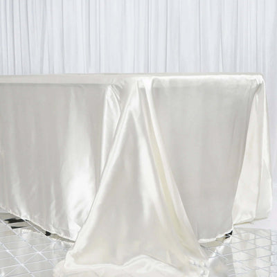 Satin Rectangular Tablecloth 90"x156" Ivory - Seamless Table Cover