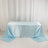 Light blue satin tablecloth draped elegantly on a table