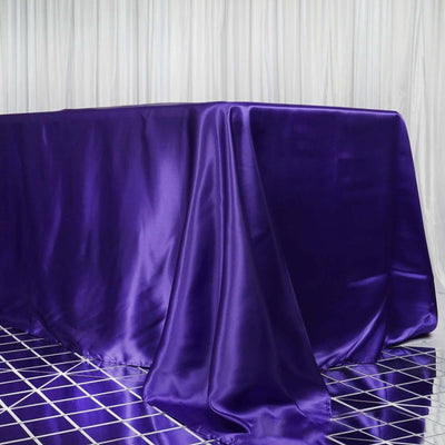 Satin Rectangular Tablecloth 90"x156" Purple - Seamless Table Cover