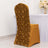 Elegant gold chair cover with rose texture, perfect for events or weddings.
