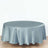 Round satin tablecloth in elegant blue color.