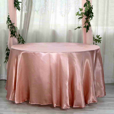 Satin Round Tablecloth 108" Dusty Rose - Smooth & Durable Table Cover