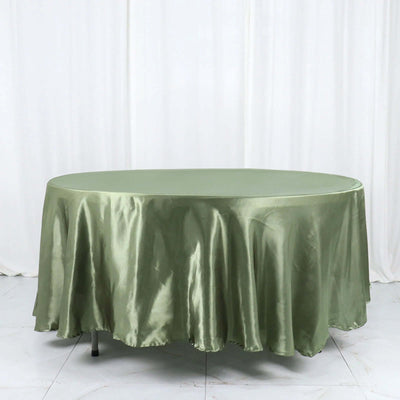 Satin Round Tablecloth 108" Dusty Sage Green - Smooth & Durable Table Cover