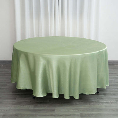 Satin Round Tablecloth 108" Sage Green - Smooth & Durable Table Cover