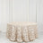 Round rose-patterned tablecloth in soft beige color