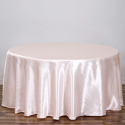Satin Round Tablecloth 120" Blush - Seamless Table Cover