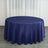 Round navy blue tablecloth draped elegantly on a table.
