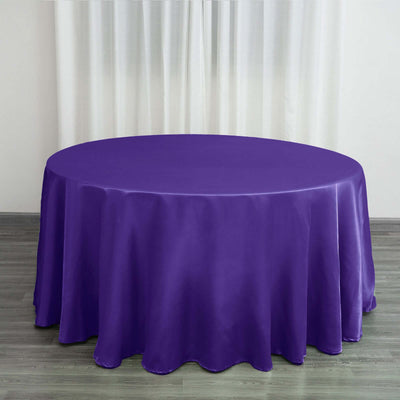 Satin Round Tablecloth 120" Purple - Seamless Table Cover