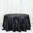 Black satin tablecloth draped elegantly over a round table.