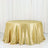 Gold satin tablecloth with elegant draping for events and decor.