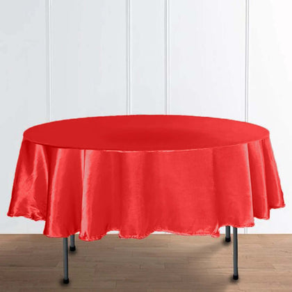 Satin Round Tablecloth 90" Red - Smooth & Durable Table Cover