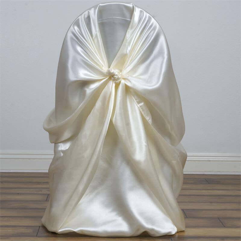 Ivory satin fabric draped elegantly, showcasing its smooth texture and sheen.