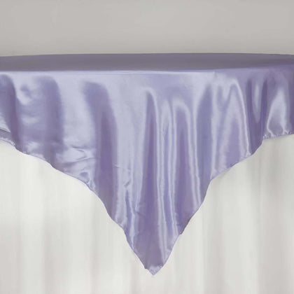 Satin Table Overlay 72"x72" Lavender Lilac - Wrinkle Resistant & Smooth Table Topper