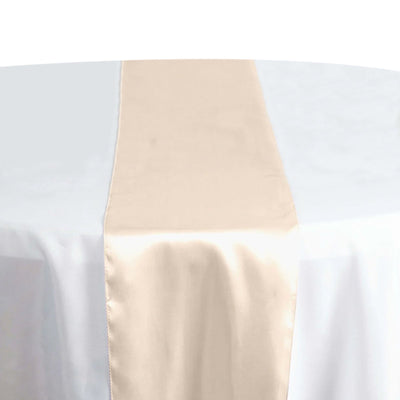 Satin Table Runner 12"x108" Beige - Stylish Table Linen