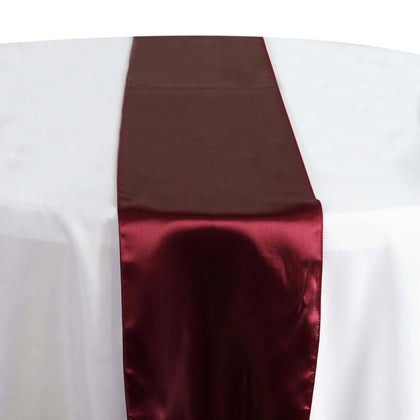 Satin Table Runner 12"x108" Burgundy - Stylish Table Linen