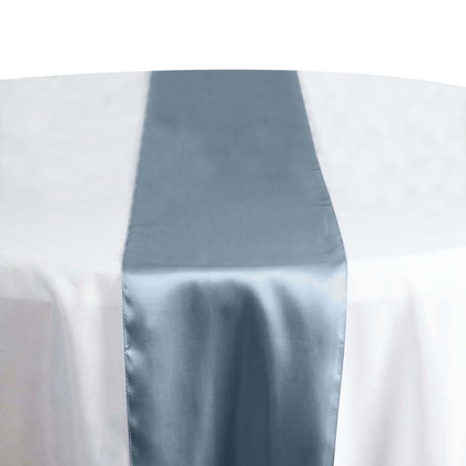 Satin Table Runner 12"x108" Dusty Blue - Stylish Table Linen