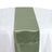 Olive green satin table runner on a white table #whtbkgd