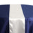 Navy tablecloth with a white satin table runner #whtbkgd