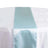 Light blue satin table runner on a white tablecloth #whtbkgd