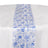 Blue floral table runner on a white surface. #whtbkgd